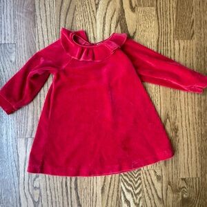 Hanna Andersson Red Velour Long Sleeve Dress